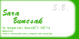 sara buncsak business card